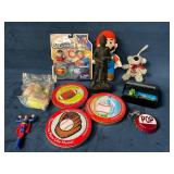 Collectibles Including Mario, Superman, and Decora