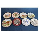 Eight European Decorative Porcelain Plates Featuri