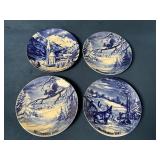 Four Porcelain Weihnachten Christmas Plates (1987-