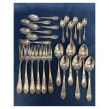 Soviet Era Melchior Silverware Set with Decorative