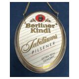 Berliner Kindl Ceramic Keg Label with Hanging Chai