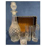 Glass Decanter With Stopper, 2 Wild Turkey Glasses