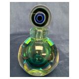 Large Glass Perfume Bottle With Stopper Featuring