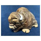 Carved Stoneware Water Buffalo Figurine by Maragat