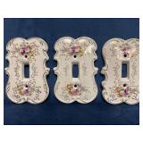 Three Ceramic Light Switch Covers by Arnart