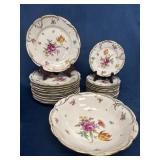 RL Dresden Floral-Decorated Porcelain Service with