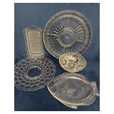 5 Vintage Glass Dishes in Assorted Designs