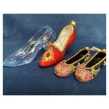 Cloisonne, Blown Glass, and Oneida Crystal Shoe Fi