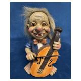 Vintage Troll Cello Player Resin Figurine