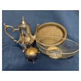 Four Silver Plate Pieces Including Coffee Pot, Cre