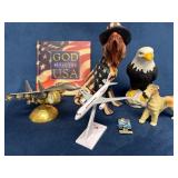 Lot Featuring Americana-Themed Items, Model Airpla