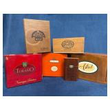 Six Wooden Cigar Boxes from Various Brands