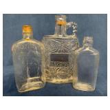 Three Vintage Glass Bottles Including Old Forester
