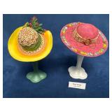 Two Age of Elegance Hat Figurines by Willow Hall