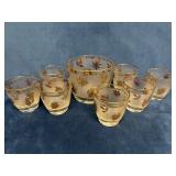 Libbey Golden Foliage Ice Bucket and 7 Rocks Glass