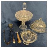 Household Lot Featuring Glassware and Metal Utensi