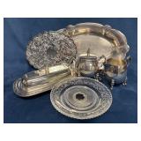 Silver Plate and Stainless Steel Lot with Trivet,