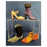 Four Resin Shoe Figurines by Just the Right Shoe a