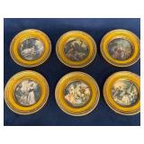 Six Circular Miniature Prints Depicting Classical