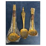 Three Gold Tone Siam Serving Pieces with Intricate
