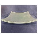 Large Heavy Glass Bowl or Platter with Subtly Curv