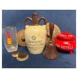Home Goods Lot with Glenmore Jug, Red Kettle Bank,