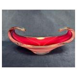 Flygsfors Coquille Art Glass Bowl by Paul Kedelv,