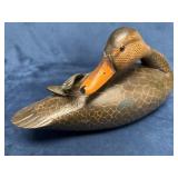 Handcrafted Resin Duck Decoy Missing Wing Tip
