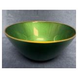 Vietri Green Metallic Glass Bowl, 8-Inch Diameter