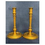 Vintage Brass Candlesticks, 10 Inches High