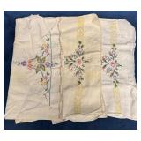 Three Hand Cross-Stitched Side Table Runners, 16ï¿½ï¿½