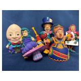 5 Alice in Wonderland Ornaments by Dept. 56