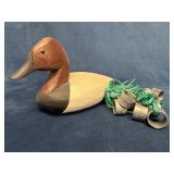 Small Wood Duck Carving Signed RLW and Collection