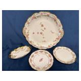 Four Limoges Porcelain Pieces: Large Serving Plate