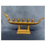 Supannahong Dragon Boat-Style Brass Candelabra
