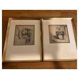 Framed Kyoto Artwork, Plate XVII and Plate XXV, Fu