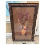 Framed Botanical Artwork With Ornate Wood Frame