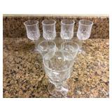 8 Assorted Clear Glass Stemware Goblets and Glasse