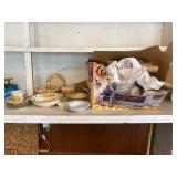 Floral Ceramic Dishware with Plates, Bowls, and a