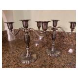 Silver Plate Candelabra with Three Arms Each