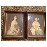 Framed Portrait Prints Depicting Women in 19th-Cen
