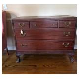 Mahogany Four-Drawer Chest with Carved Claw Feet a