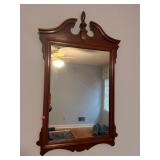 Mahogany Chippendale-Style Wall Mirror with Scroll