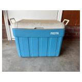 Fiesta Blue and White Hard-Sided Cooler with Handl