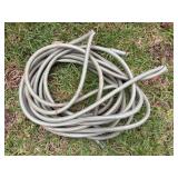 Coiled Rubber Garden Hose with Metal Fittings