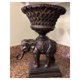 Elephant Decorative Bowl with Woven Basket Design