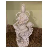 Porcelain Buddha Figurine with Pearl Accents, Made