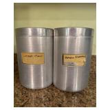 Aluminum Kitchen Cannisters with Labels