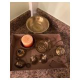 Brass Decor Lot with Various Decorative Items