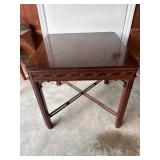 Mahogany Side Table with Inlaid Detailing, 26" Squ